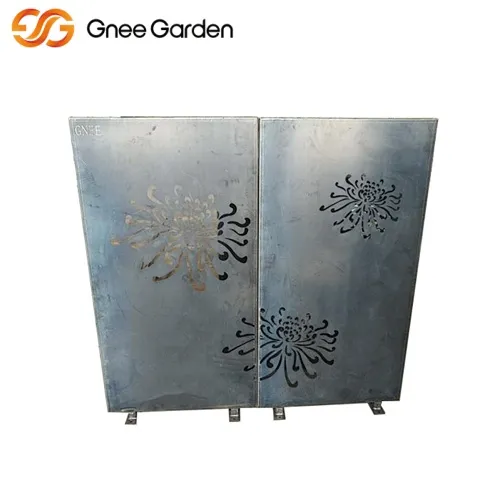 شاشة حديقة Corten مع زخارف chrysanthemum