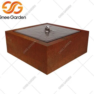 نافورات المياه المربعة المصنوعة من الفولاذ المقاوم للصدأ من شركة كورتن